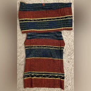 FREE PEOPLE Carly Cowlneck Off The Shoulder Ribbed Sleeveless Knit Top Small S